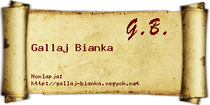 Gallaj Bianka névjegykártya
